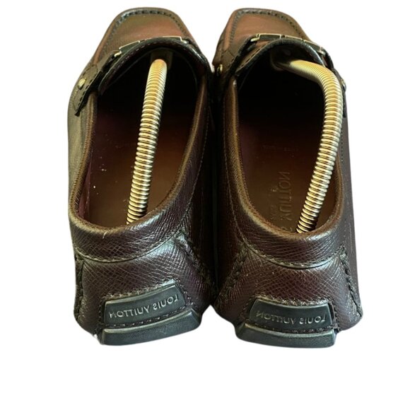 Louis Vuitton Dark Brown Saffiano Leather Logo Bit Loafers main image 6